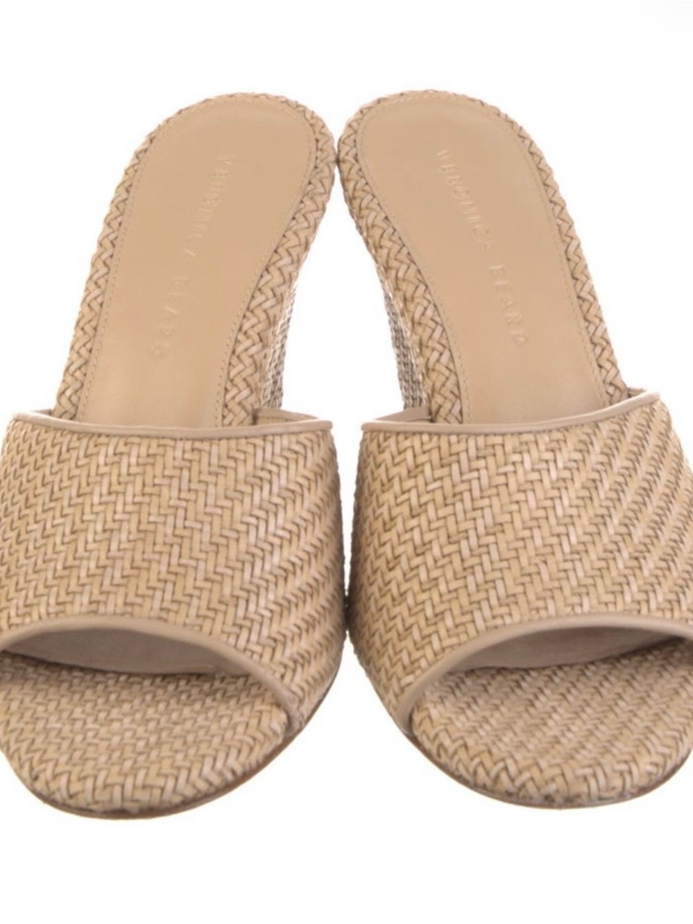 Veronica Beard Raffia Open Tow Mules